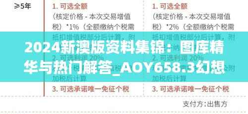 2024新澳版资料集锦：图库精华与热门解答_AOY658.3幻想版