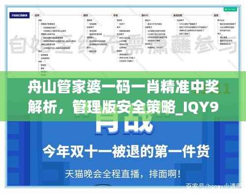 舟山管家婆一码一肖精准中奖解析，管理版安全策略_IQY973.39