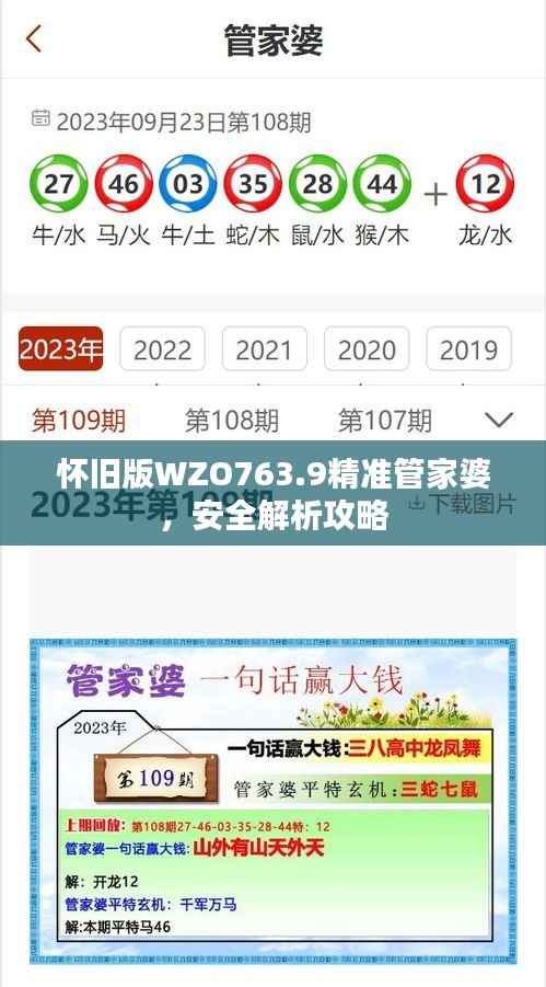 怀旧版WZO763.9精准管家婆,安全解析攻略