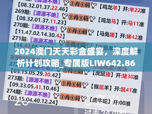 2024澳门天天彩金盛宴,深度解析计划攻略_专属版LIW642.86