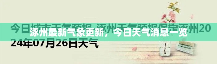 涿州最新气象更新，今日天气消息一览